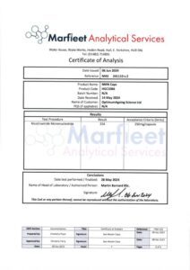 Certificate of Analysis